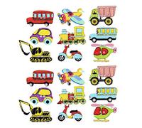 EXCEART 100Pcs Wooden Buttons 1.18 Inch Mixed Color Car Plane Train Aeroplane Novelty Buttons for Crafting DIY Clothes Sewing Scrapbooking
