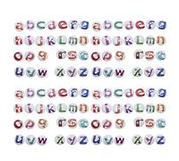 EXCEART 100pcs Wooden Letter Buckles English Letters Clothes Buttons Two-Hole Round Buttons Wooden for DIY Alphabet Decoration