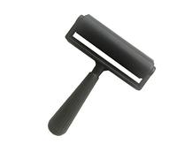 EXCEART 10cm Rubber Roller Brayer Soft Rubber Applicator Paint Brush Roller for Arts Crafts Ink Printmaking Block Stamping Printing Applying Glue Wallpaper (Black)