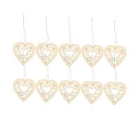 EXCEART 10pcs 10pcs 80mm Heart-Shaped Wooden Ornaments for DIY Wedding Decorations Valentine's Day Crafts and Home Decor with Natural Jute Twine Heart-Shaped Wooden Slice Embellishments for Craft