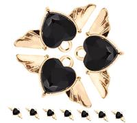 EXCEART 10Pcs Alloy Wing Pendant Charms for Jewelry Making Heart Wing Charms with Hole Design for Diy Necklace and Bracelet Crafting Supplies