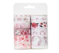 EXCEART 10pcs Washi Tape Set Cartoon Decorative Sticky Paper Tapes for Scrapbooking Waterproof Easy Peel for Gift Wrapping DIY Journals Planner Sakura Design