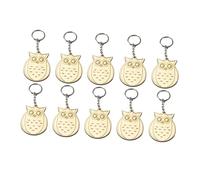 EXCEART 10pcs Wooden Cartoon Animal Keychain Pendant Creative Keychain Cute Owl Pattern for Boy Girl and Decor Versatile for Bags Coats and Zippers