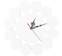 EXCEART 11.4 Inch Retro Diy Sublimation Wall Clock Blank Heat Transfer Hanging Clock Kit Non Ticking Mdf Round for Bedroom Living Room Office