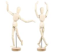 EXCEART 12 Inch Jointed Wooden Doll Ornament with Movable Joints DIY Articulated Puppet for Sketching Drawing Home Decor Photography Prop and Desk Toy