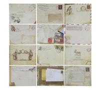 EXCEART 12 Pcs Mini Vintage Envelopes 3.74 X 2.83 X 0.04 in Small Square Envelopes Retro European Style Paper Pocket Envelopes for Scrapbooking Gift Cards Weddings Birthdays