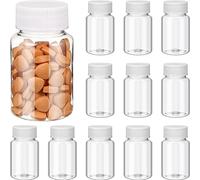EXCEART 12pcs Plastic Clear Pill Bottles 80ml PET Container Bottles Pill Dispenser Empty Capsule Container Tablet Storage Holder Refillable Tablet Storage Holder for Dispense Different Items