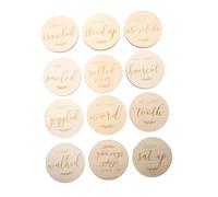 EXCEART 12pcs Wooden Memory Cards for Newborn Photography Growth Recording Props for Capturing Special Moments