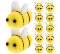 EXCEART 12PCS Wool Felt Bumble Bee Decor - Cute DIY Headwear Accessories, Yellow Cartoon Animal Supplies for Parties & Crafts