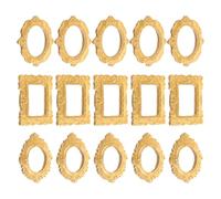 EXCEART 15Pcs Mini Photo Frame Accessories for Dollhouse Crafts Resin Miniature Picture Frames for Diy Decoration and Mini House Ornament 1.57X1.18X0.12In