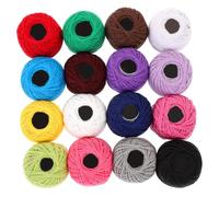 Exceart 16 Roll Crochet Thread Cotton Thread Balls Embroidery Yarn Rainbow Color Cross Stitch Threads Craft Sewing Supplies for Home Gift Making