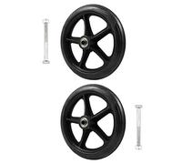 EXCEART 2 x 7-inch front wheels, puncture-proof rubber tyres, easy rolling, wear-resistant and non-slip, replacement wheels for manual wheelchairs and walking aids