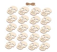 EXCEART 20 Pcs Wooden Skull Pendant Wood Decor House Decorations for Home Halloween Decor Halloween Skull Ornaments Halloween Skull Hanging Pendants Wood Skull Hanging Decor Household