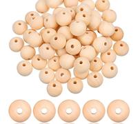 EXCEART 200pcs 20mm Wooden Beads for Crafts,Round Wooden Spacer Beads Unfinished Loose Decorative for Making Decorations and DIY Crafts