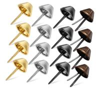 EXCEART 200Pcs Bag Feet Cone Studs Metal Rivets for Leather Craft Decorative Nailhead Studs in Bronze Gold Silver Black Handbag Purse Belt Shoes DIY Craft Projects