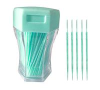 Exceart 200Pcs Plastic Toothpick Double-Head Dental Toothpicks Oral Sticks Interdental Picks Brush Interdental Floss Cleaners for Household (Light Green)