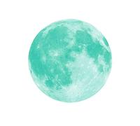 EXCEART 20Cm Glow in The Dark Moon Wall Sticker, Cyan-Blue Light Round Luminous Decal for Bedroom, Living Room, Kids Room, Easy to Apply and Remove