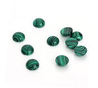 EXCEART 20pcs 12mm Malachite Stone Cabochons Round Flatback Gemstone Glass DIY Jewelry Craft Supplies Green Semi-mounts for Handmade Accessories