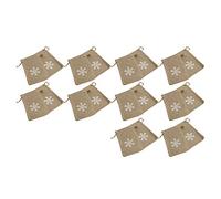 EXCEART 20Pcs Christmas Jute Burlap Bags Snowflake Natural Burlap Jute Sack with Drawstring Gift Treat Candy Pouch Small Hessian Bags for Wedding Party Favors and DIY Craft (3.93†x 5.90â€)