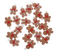 EXCEART 20Pcs decor keychain christmas ornaments choker key holder pendants for DIY charm accessories bracelet accessories hanging pendants earrings hair accessories gingerbread Man resin