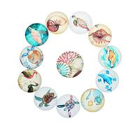 EXCEART 20pcs Mixed Pattern Glass Patches for Jewelry Making Accessories Gemstone Glass Stickers for Unique Decor Crafts for Earrings Links and More