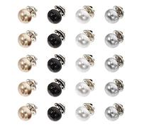 EXCEART 20Pcs Pearl Brooch Pins Invisible Buttons for Blouse Collar Pin, Cardigan, Corsage, Women Shirt