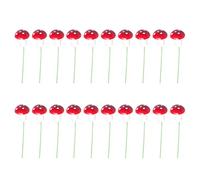 EXCEART 20pcs Resin Fake Mushrooms Artificial Mini Red Mushrooms Decorative Micro Mushroom Plant Fairy Garden Miniature Plants Decoration