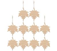 EXCEART 21pcs Maple Leaf Wooden Ornaments Unfinished Wood Hanging Embellishments DIY Blank Maple Leaf Shape Cutout Thank You Gift Wrap Tag with Hemp Rope for DIY Craft Home Decor