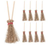 EXCEART 24pcs Mini Broom Mini Dollhouse Brooms Craft Decoration Miniature Witch Broom Decoratio for Halloween Party Red Rope, 12pcs (10J47AR151)