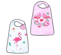 EXCEART 2pcs Adult Bibs for Eating Washable Polyester Senior Bibs Large Coverage Clothing Protector for Elderly Reusable Dignity Protector for Adults Assorted Colors