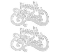 EXCEART 2pcs Merry Christmas Cutting Dies Metal Embossing Stencils Die Cut Template Xmas DIY Craft Supplies for Card Making Embossing Photo Scrapbooking(Silver)