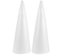EXCEART 2pcs White Foam Cones DIY Christmas Tree Foam Cone Styrofoam Modeling Polystyrene Shapes for Kids Adults Christmas DIY Arts Crafts Toys Supplies (38x13.5cm)