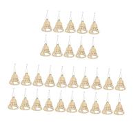 EXCEART 30pcs Hanging Pendant for Christmas Wooden Cutouts Bell and Star Shape Ornament for Tree Decor Party Decoration Home Decor