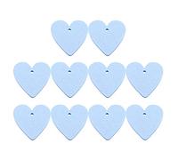EXCEART 30pcs Sky-Blue Heart Shape Wooden Pendants Pre-Hole DIY Ornaments for Romantic Weddings Parties for Home Craft Projects Decorations