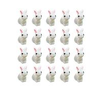 EXCEART 35Pcs Easter Mini Bunny Figurines Garden Statue Resin Miniature Rabbit Figure Animal Characters Toys Cake Topper for Aquarium Microlandscape Home Decor