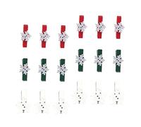 EXCEART 36pcs Mini Wooden Clothespin Set Christmas Decorative Clips for Wedding Photo Storage Scrapbooking