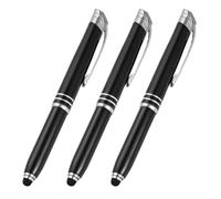 EXCEART 3pcs Ballpoint Pen Lighted Tip Pens Glow in The Dark Led Multi Function with Light Portable Touchscreen Signature Writing Capacitive Metal