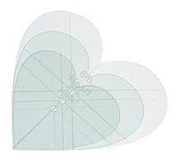 EXCEART 3Pcs Heart Shape Patchwork Ruler Set - Acrylic Sewing Rulers for Quilting Craft Projects & Embroidery Templates 30Cm Durable Design