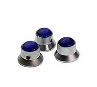 EXCEART 3pcs Metal Volume Tone Knobs Guitar Knobs Chrome Finish for Electric Guitar Bass