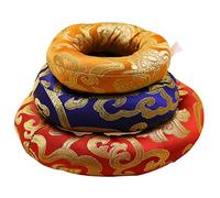 EXCEART 3Pcs Singing Bowl Cushion Set - 8cm, 10cm, 12cm Assorted Color Pads for Sound Bowls, Chinese Style Embroidery