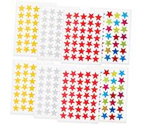 EXCEART 40 Sheets Children Reward Stickers - Paper Star Stickers Classroom Incentives Student Motivation Assorted Colours Bright Colour Easy to Peel Scrapbook and Craft Use