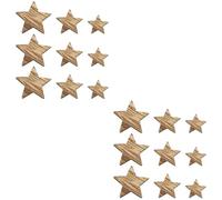 EXCEART 400pcs Star Shaped Slices DIY Wooden Pieces for Wall Decor Craft Supplies Wood Star Cutouts for Homemade Christmas Decorations