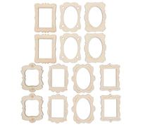 EXCEART 40Pcs DIY Wooden Picture Frames Hollowed Photo Craft Frame Accessories for Home Decor and Gift Projects