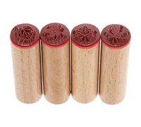 EXCEART 4Pcs Wooden Stamps Fall Leaves Pottery Printing Blocks Diary Scrapbook Stamps for Children DIY Scrapbooking Planner Card Making