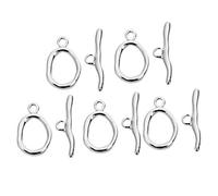 EXCEART 5 Sets Ot Clasp Silver Toggle Clasps Wave Ring Connector Clip Craft Buckle Jewellery Making Findings for Necklace Bracelet DIY Jewellery Accessories,2.3 * 0.1 cm