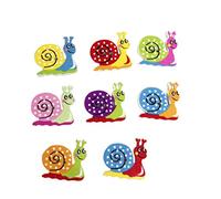 EXCEART 50 Pcs Wooden Snail Buttons Snails Painted 2 Hole Scrapbooking Sewing Wood Buttons Cartoon Animal Buttons Colorful Snail DIY Snaps Wooden Snaps Buttons for Kniting Craft (Assorted Color)