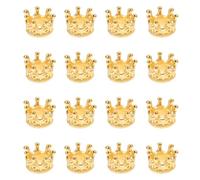 EXCEART 50pcs Mini Crown Charm Jewelry Charms Spacer Beads Miniature Ornament Pendant for DIY Craft Jewelry Making Phone Case Epoxy Resin (Golden), 1X1cm
