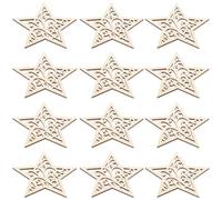 EXCEART 50pcs Star Pendants for Crafts Blank Star Shaped Ornaments for DIY Decoration Unpainted Slices for Easy Hanging for Party Supplies and Home Decor