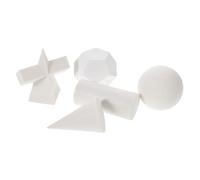 EXCEART 5pcs Resin Geometry Model Set Mini Geometric Sculptures for Sketching Practice Includes Sphere Cylinder Cone Dodecahedron and Pyramid for Art Students and Teachers