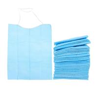 EXCEART 60Pcs Disposable Adult Bibs Disposable Adult Tie- Back Poly Bibs Blue Large Overhead Apron Bib for Elderly Women, Men,45X37X0.5CM